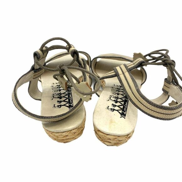 F-Troupe Slingback Striped Open Toe Espadrilles 40 - Picture 6 of 9